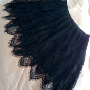 Black Victorian Goth Lace Accordian Skirt